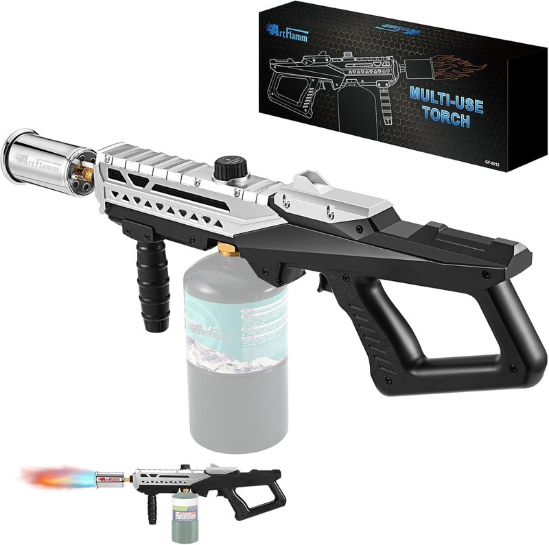 ARTFLAMM Propane Torch Gun, Powerful Cooking Grill Torch Gun, Adjustable Flamethrower Multi Use Blow Torch for BBQ, Campfire, Charcoal Wood Grills Lighter(Tank Not Included) - Image 1